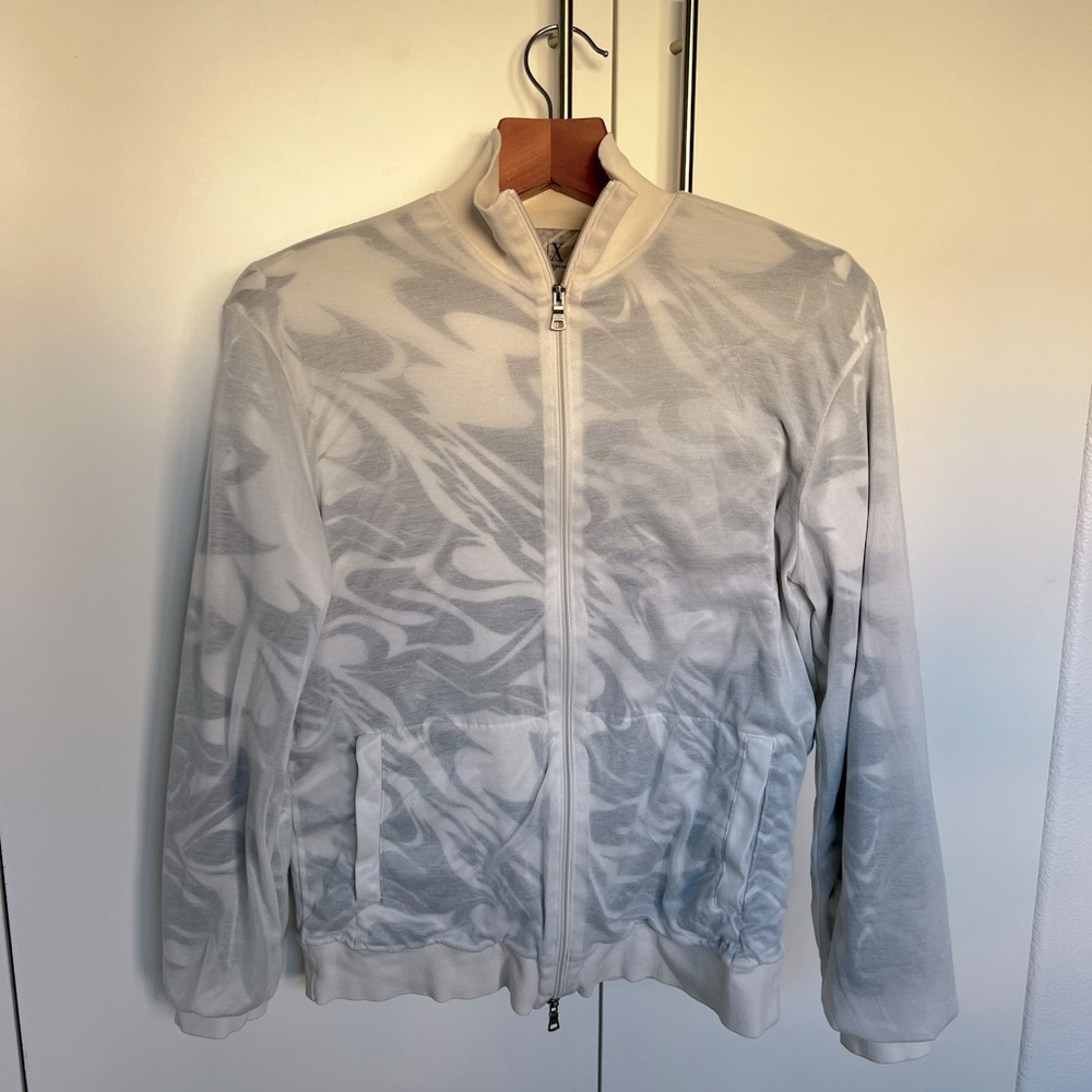 Armani Exchange White and Blue Sweater - Size M